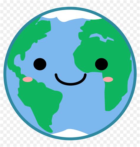Globe Earth Clipart Kawaii Vector Image Transparent Happy Earth Hd