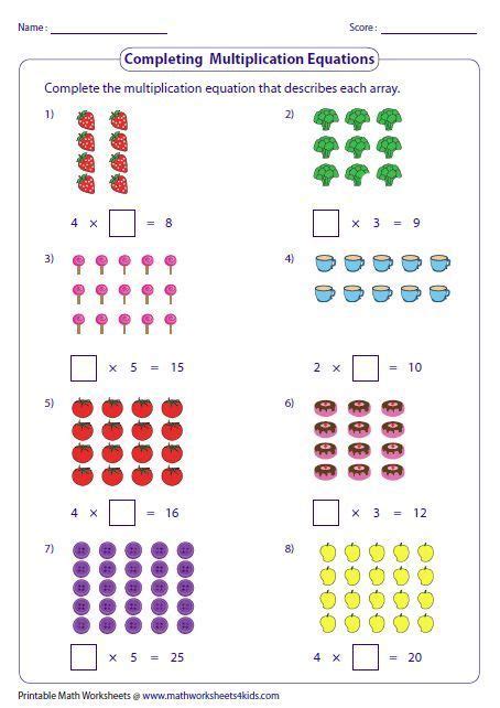 Free Printable Array Worksheets For 2nd Grade
