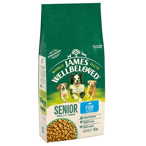 James Wellbeloved Complete Senior Dry Dog Food Fish And Rice 15kg