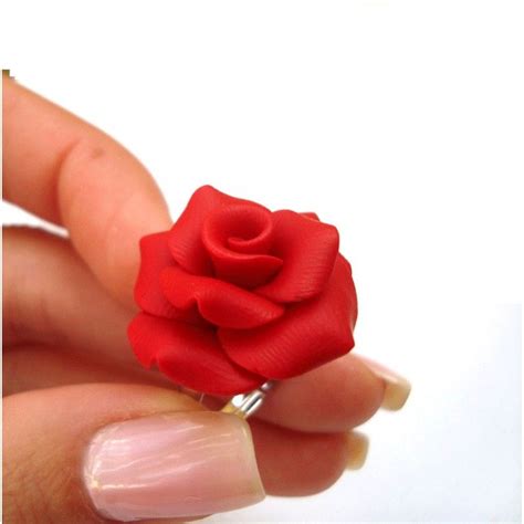 Handmade Polymer Clay Rose Ring Fabulous Jewelry I Love Jewelry Rose