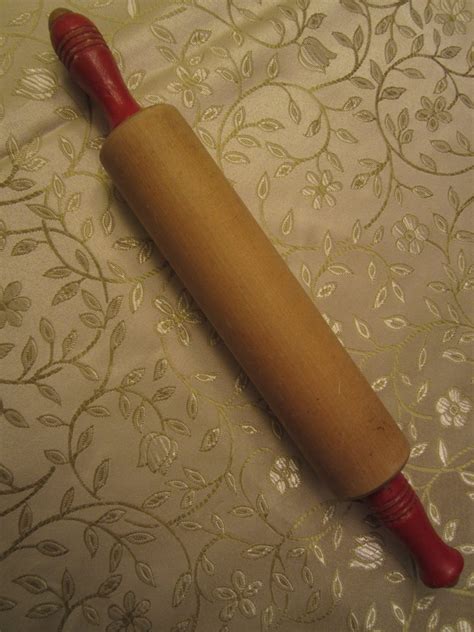 Red Handled Wooden Rolling Pin Etsy In 2021 Wooden Rolling Pins