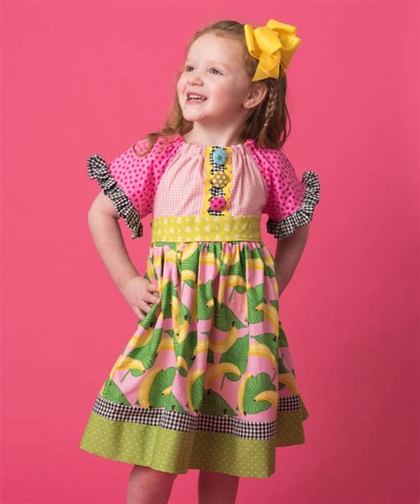 Pink Polka Dot And Yellow Bannana Dress Infant Toddler And Girls