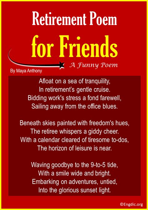15 Funny Retirement Poems For Friendcolleague Engdic