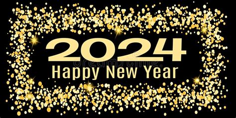 2024 Happy New Year Horizontal Banner Background And 2024 Greeting Card