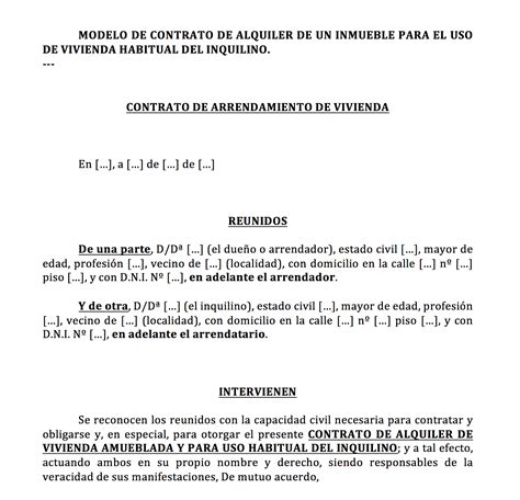 Descargar Modelo De Contrato De Alquiler Vivienda 2023