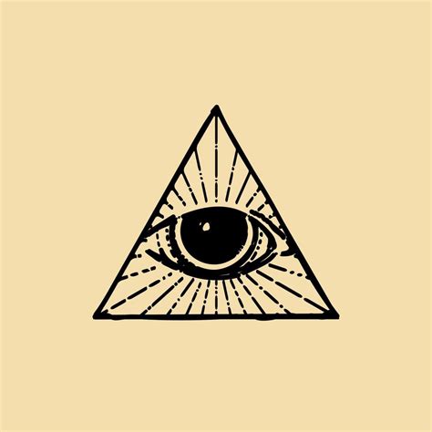 pyramid eye the eye of providence hand drawn engraving all seeing eye tattoo design concept