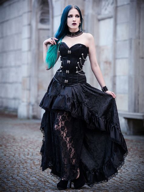 Rose Blooming Black Steampunk Lace Gothic Corset Prom Party Dress