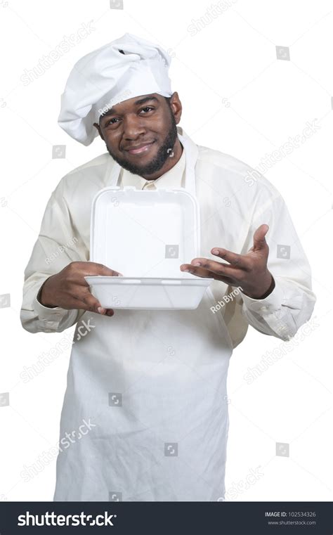 Black African American Male Chef Holding Stock Photo 102534326
