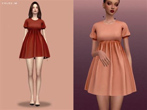 The Sims Resource Short Dress By Chloemmm Sims 4 Downloads