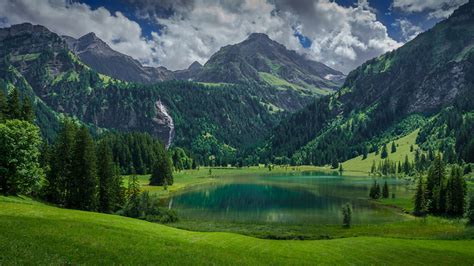 Fonds Decran 1366x768 Suisse Montagnes Lac Photographie De Paysage