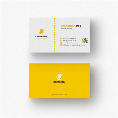 White And Yellow Business Card 692990 Vector Art At Vecteezy