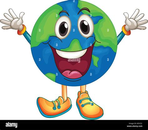 Illustration Of An Earth With Happy Face Stock Vector Image And Art Alamy