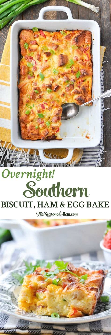 Overnight Southern Biscuit Ham And Egg Bake The