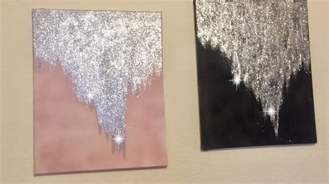 Diy Glitter Glam Wall Canvas For Cheap Youtube