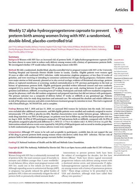 pdf weekly 17 alpha hydroxyprogesterone caproate to prevent preterm