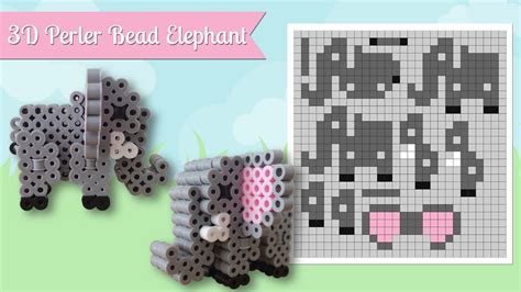 How To Make A Cute Perler Bead 3d Elephant Youtube