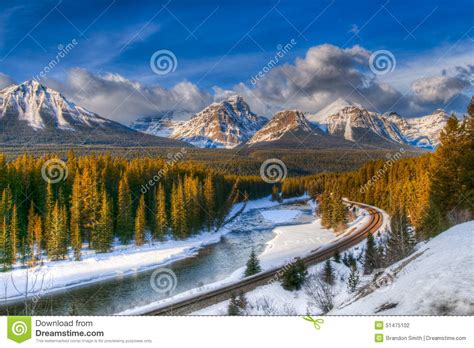 Winter In Banff National Park Stock Photo Image Of