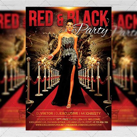 Red And Black Party Club A5 Flyer Template Exclsiveflyer Free And