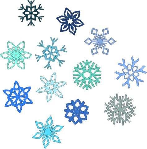 Vector Illustration Of Selection Of Snowflakes Public Domain Vectors