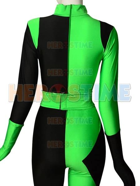 Newest Black And Green Shego Of Kim Possible Super Villain Cosplay Costume Spandex Lycra Halloween