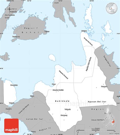 Gray Simple Map Of Region 10