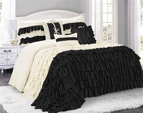 Black Ruffled Bedding Sets • Bedding Decor Ideas