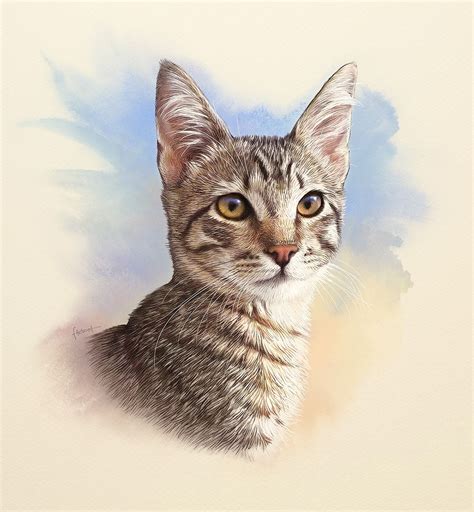 Ознакомьтесь с этим проектом Behance Cats Realistic Watercolor