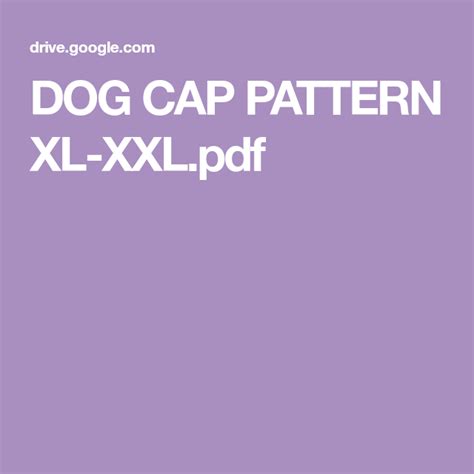 Dog Cap Pattern Xl Xxlpdf Cap Patterns Pattern Cap
