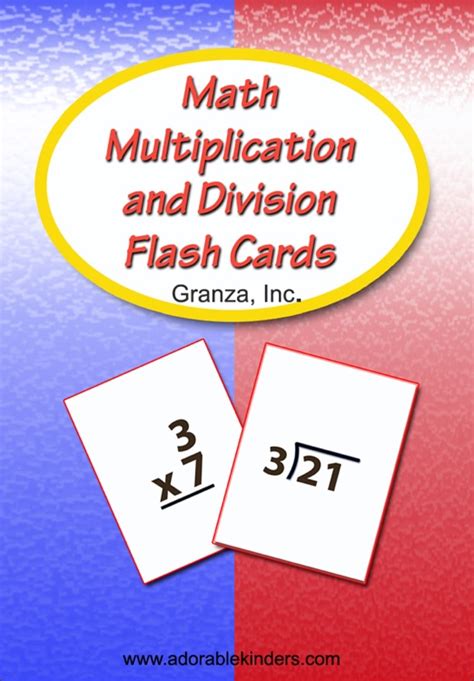 Math Multiplication And Division Flash Cards For 3rd Grade By Maria Zamora