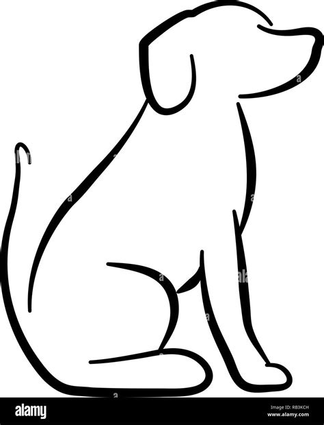 Dog Sitting Silhouette In White Stock Vector Image And Art Alamy