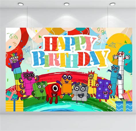 Buy Numberblocks Birthday Backdrop Decoration Happy Birthday Supplies