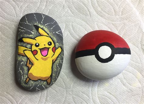 Picachu Pokémon Painted Rocks By Kerry Rock Painting Patterns
