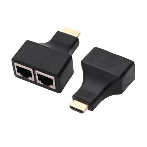 HDMI to RJ45 Network Adapter, Qaoquda 1080P HDMI Male to Dual RJ45