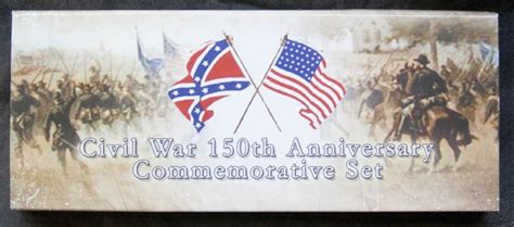 Civil War 150th Anniversary Commemorative Set Stamp Coin And Bullet