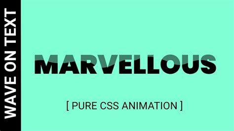 Wave Animation On Text Using Css Water Wave Css Animation Effects