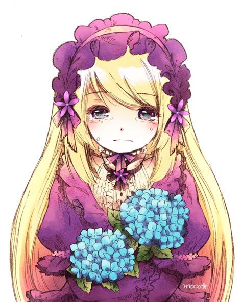 Anime Girl With Flowers Crying Pretty Anime Style Pics