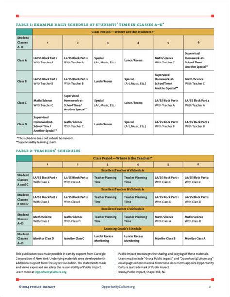 Free 11 Teacher Schedule Samples And Templates In Pdf Ms Word