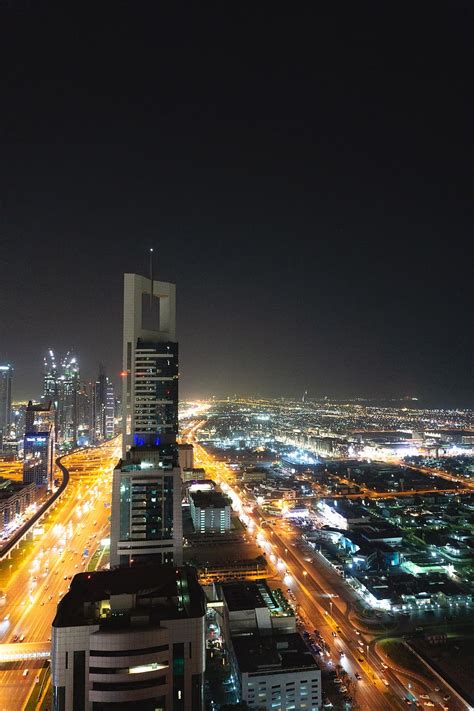 Hd Wallpaper Dubai United Arab Emirates Lights Night Skyscrapers