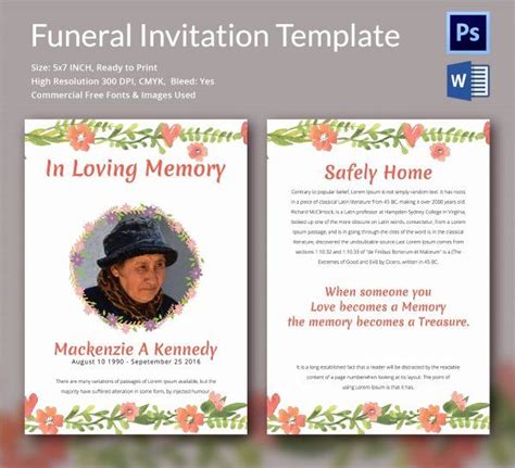 Free Funeral Invitation Template Lovely Sample Funeral Invitation