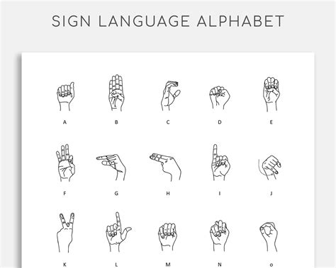 This Is A Printable Sign Language Alphabet Which Includes All Of The
