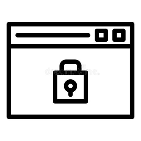 Website Secure Page Line Style Icon For Application And Website Stock