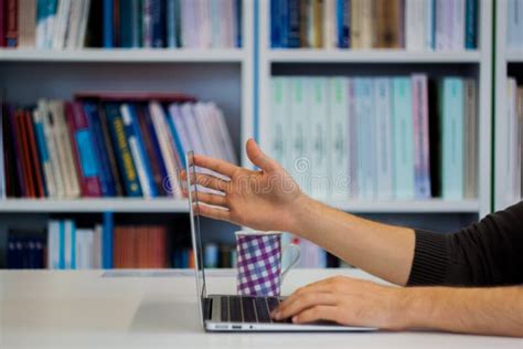 Guy Or Man Or Student Or Businessman Work On A Laptop Computer I Stock