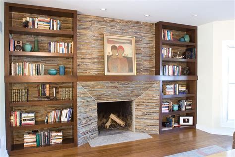 Midcentury Modern Fireplaces Bookshelves Around Fireplace Fireplace