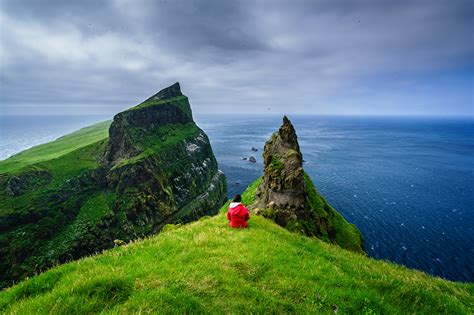 Image Denmark Mykines Faroe Islands Ocean Cliff Nature Island