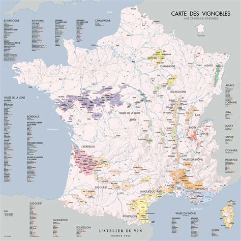 Carte Des Vignobles De France Latelier Du Vin