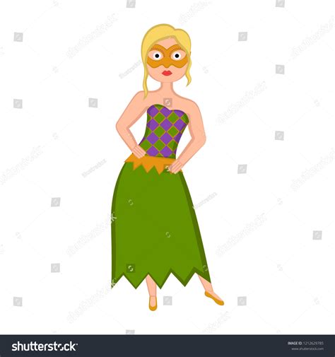 Girl Mardi Gras Costume Vector Illustration 스톡 벡터로열티 프리 1212629785 Shutterstock