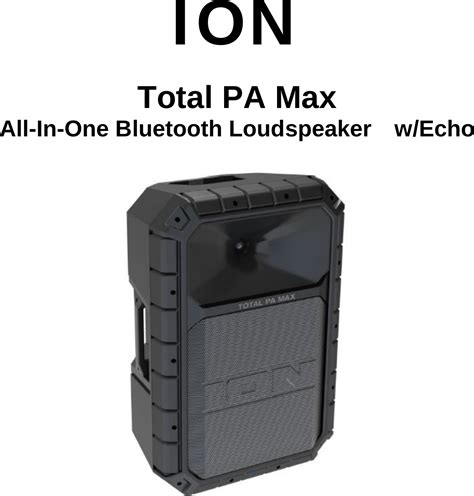Ion Audio Ipa Speaker Box User Manual
