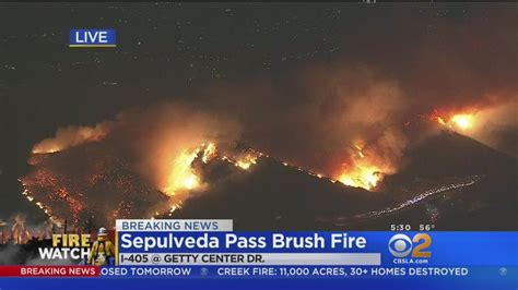 Brush Fire Burning Along 405 Freeway In Sepulveda Pass Youtube