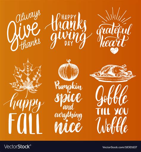 thanksgiving lettering with royalty free vector image