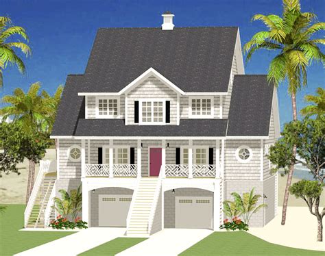 Low Country House Plan With Two Story Living Room 46314la